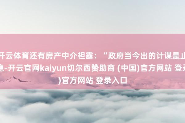 开云体育还有房产中介袒露：“政府当今出的计谋是止跌回稳-开云官网kaiyun切尔西赞助商 (中国)官方网站 登录入口