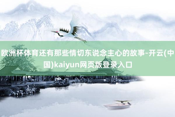 欧洲杯体育还有那些情切东说念主心的故事-开云(中国)kaiyun网页版登录入口